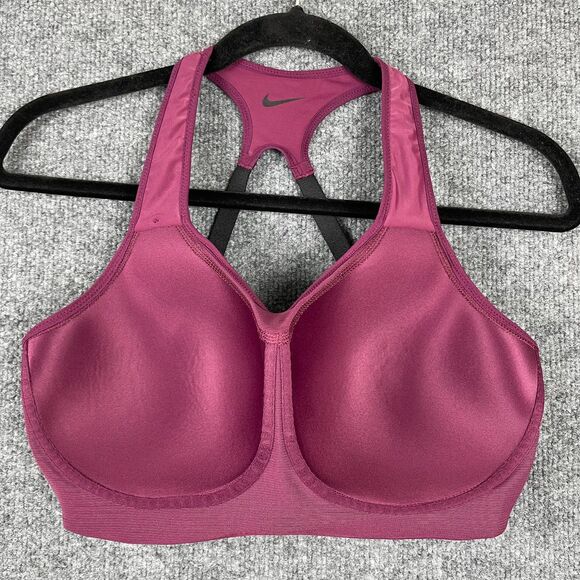 Nike Dri-Fit Alpha Sports Bra Small Burgundy Wireless Racerback Adjustable Strap - Picture 7 of 11